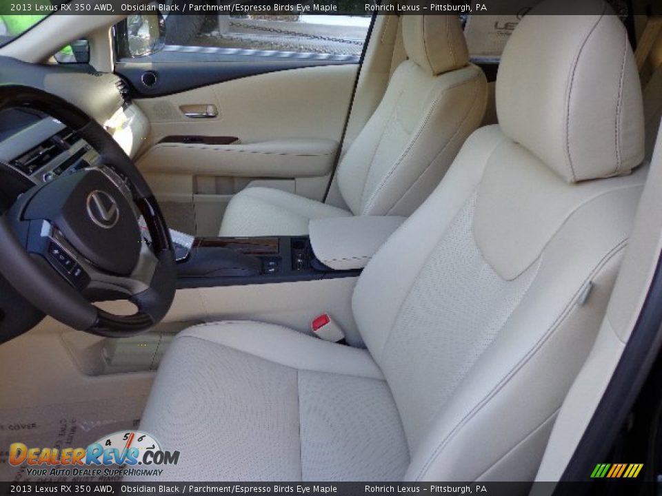 2013 Lexus RX 350 AWD Obsidian Black / Parchment/Espresso Birds Eye Maple Photo #8