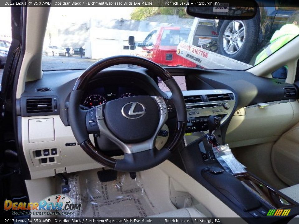 2013 Lexus RX 350 AWD Obsidian Black / Parchment/Espresso Birds Eye Maple Photo #10