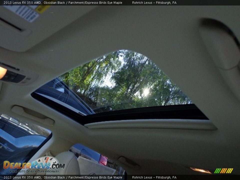 2013 Lexus RX 350 AWD Obsidian Black / Parchment/Espresso Birds Eye Maple Photo #15