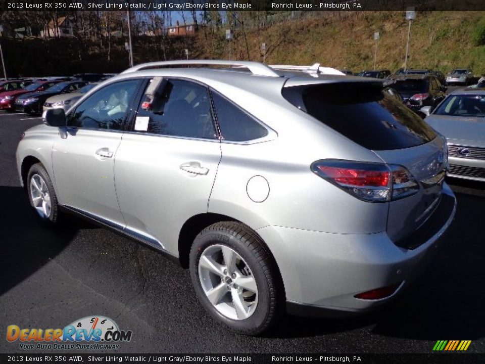 2013 Lexus RX 350 AWD Silver Lining Metallic / Light Gray/Ebony Birds Eye Maple Photo #2