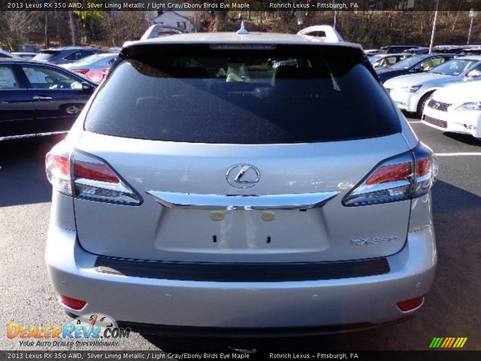 2013 Lexus RX 350 AWD Silver Lining Metallic / Light Gray/Ebony Birds Eye Maple Photo #3