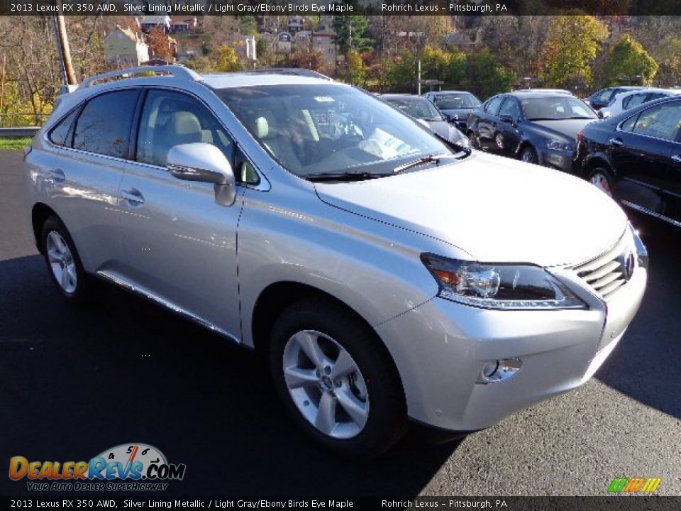 2013 Lexus RX 350 AWD Silver Lining Metallic / Light Gray/Ebony Birds Eye Maple Photo #4