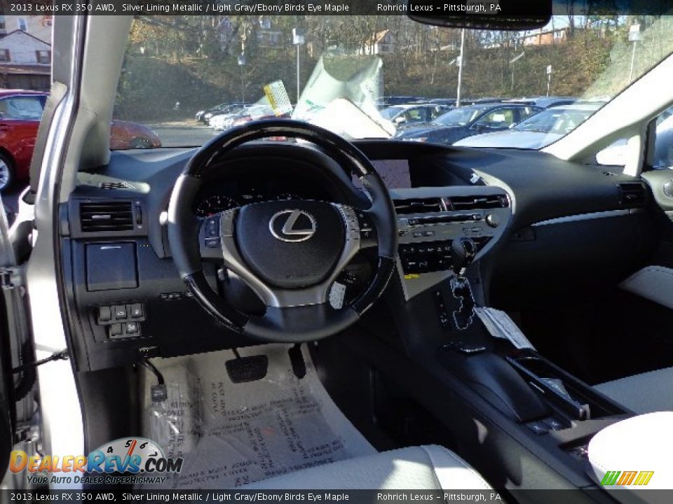 2013 Lexus RX 350 AWD Silver Lining Metallic / Light Gray/Ebony Birds Eye Maple Photo #10