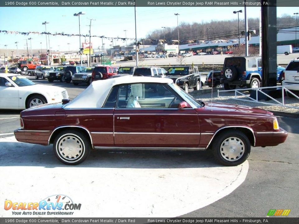 1986 Dodge 600 Convertible Dark Cordovan Pearl Metallic / Dark Red ...