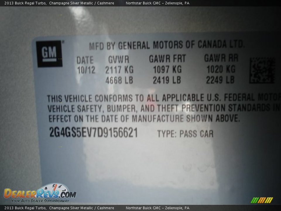 2013 Buick Regal Turbo Champagne Silver Metallic / Cashmere Photo #20