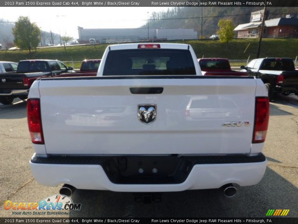 2013 Ram 1500 Express Quad Cab 4x4 Bright White / Black/Diesel Gray Photo #4