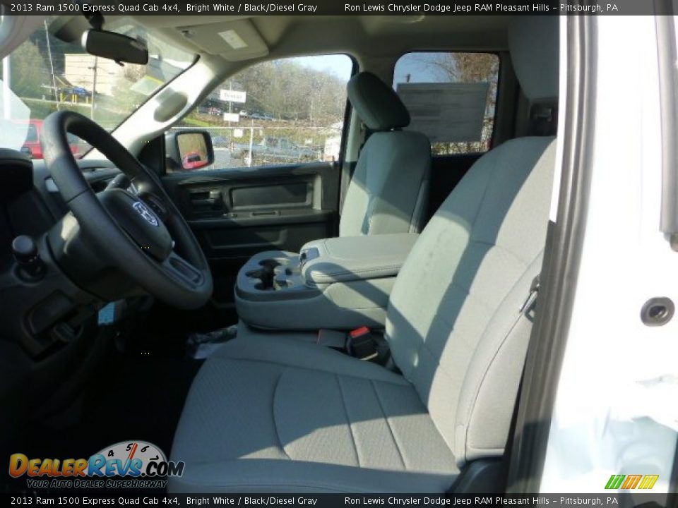 2013 Ram 1500 Express Quad Cab 4x4 Bright White / Black/Diesel Gray Photo #14