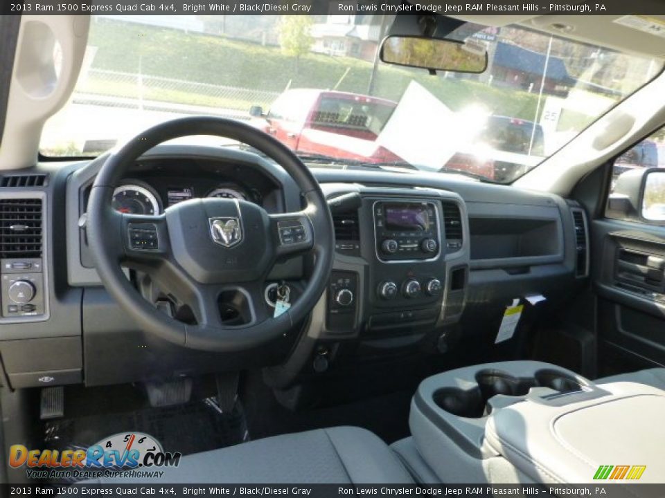 2013 Ram 1500 Express Quad Cab 4x4 Bright White / Black/Diesel Gray Photo #16
