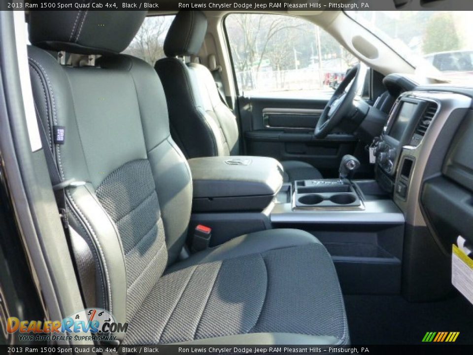 Black Interior - 2013 Ram 1500 Sport Quad Cab 4x4 Photo #10