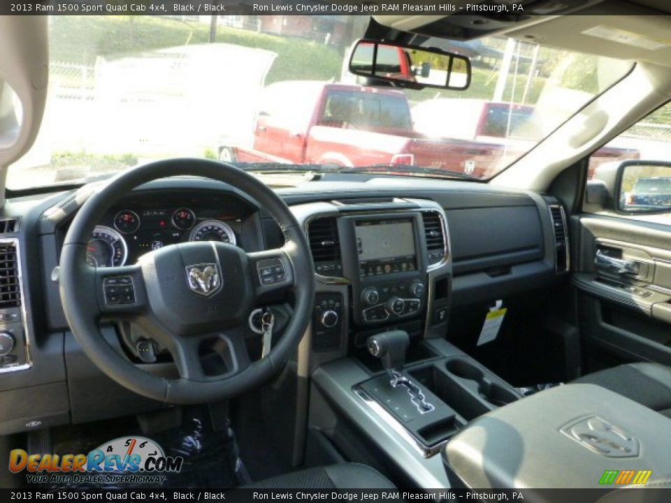 Black Interior - 2013 Ram 1500 Sport Quad Cab 4x4 Photo #16