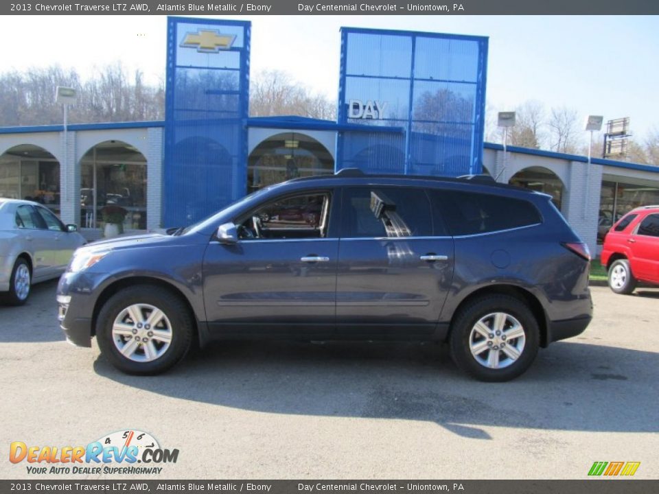 2013 Chevrolet Traverse LTZ AWD Atlantis Blue Metallic / Ebony Photo #2