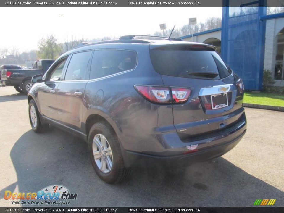 2013 Chevrolet Traverse LTZ AWD Atlantis Blue Metallic / Ebony Photo #4