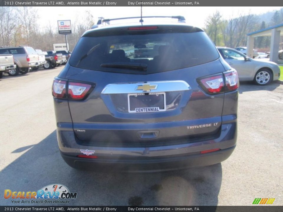 2013 Chevrolet Traverse LTZ AWD Atlantis Blue Metallic / Ebony Photo #5