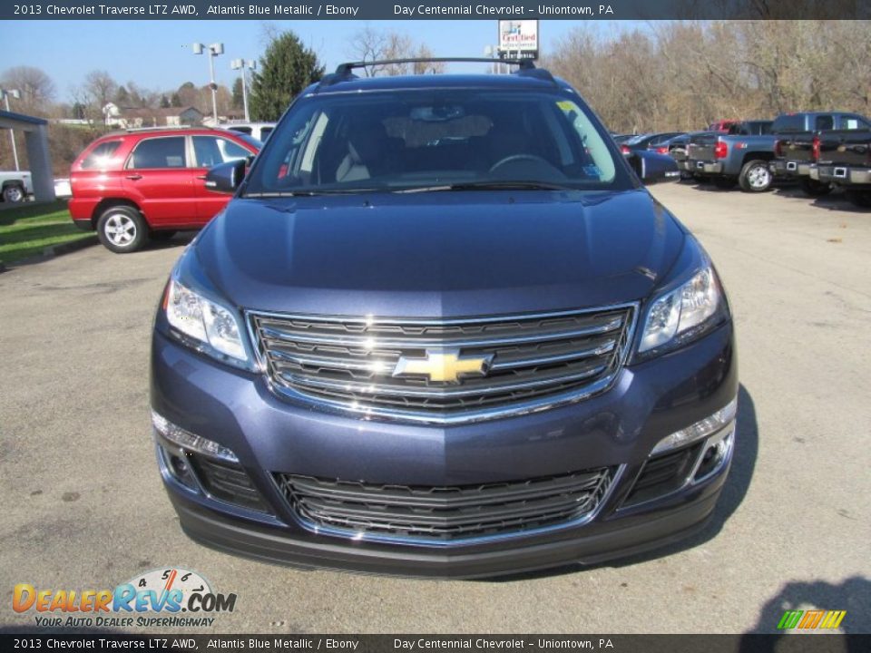 2013 Chevrolet Traverse LTZ AWD Atlantis Blue Metallic / Ebony Photo #8