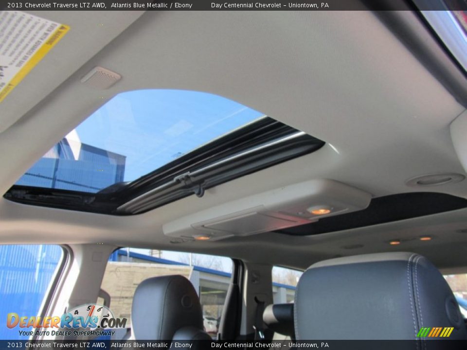 2013 Chevrolet Traverse LTZ AWD Atlantis Blue Metallic / Ebony Photo #10