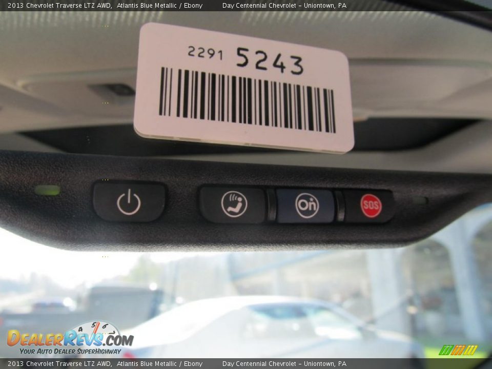 2013 Chevrolet Traverse LTZ AWD Atlantis Blue Metallic / Ebony Photo #17
