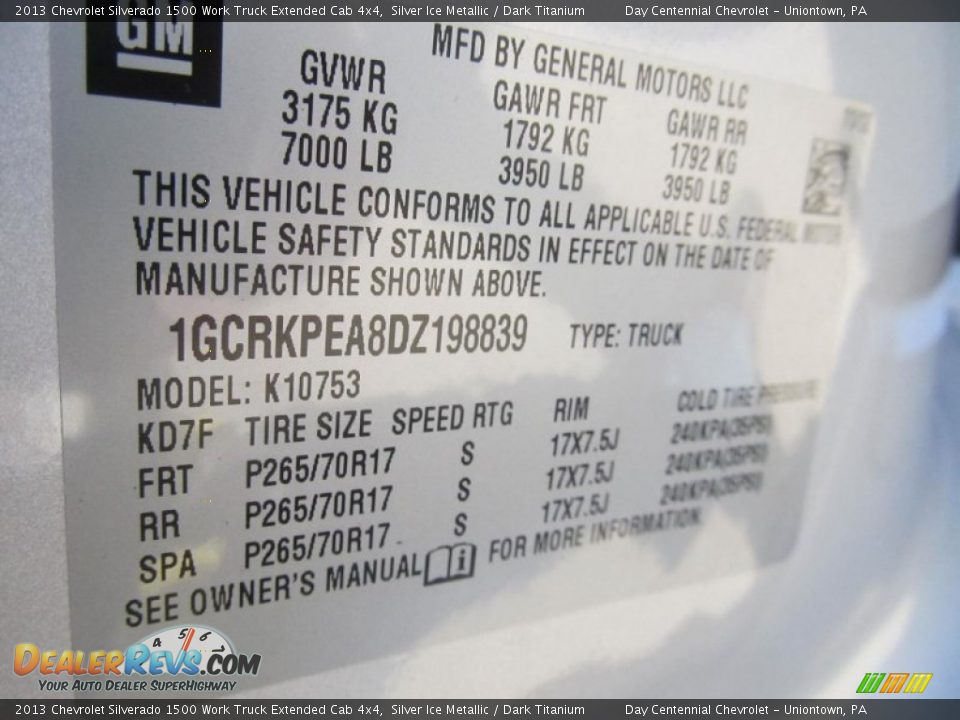 2013 Chevrolet Silverado 1500 Work Truck Extended Cab 4x4 Silver Ice Metallic / Dark Titanium Photo #19