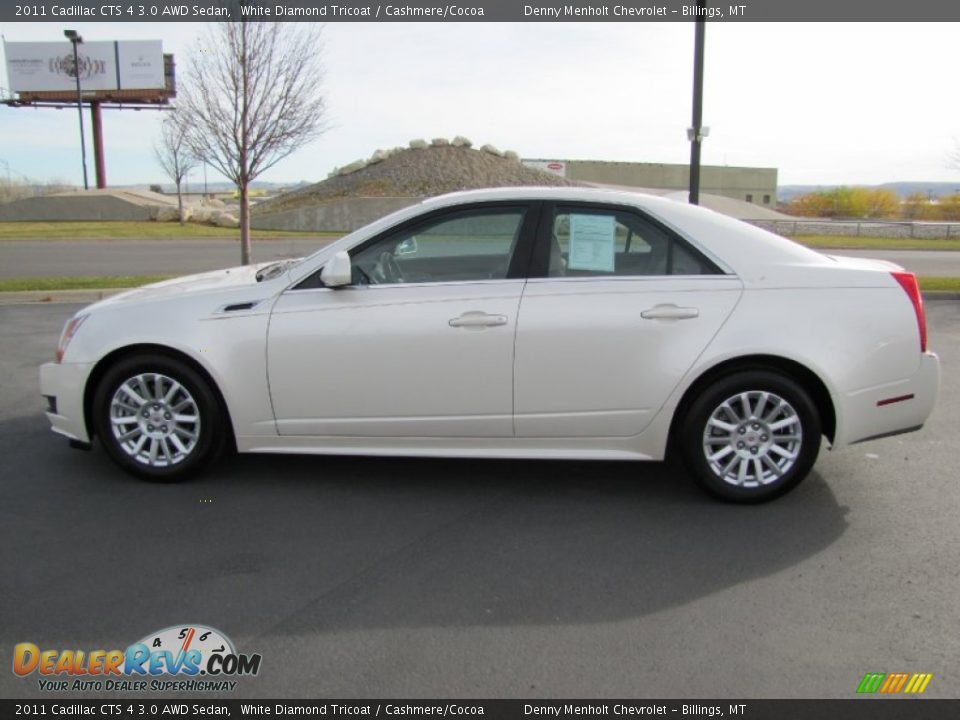 2011 Cadillac CTS 4 3.0 AWD Sedan White Diamond Tricoat / Cashmere/Cocoa Photo #4