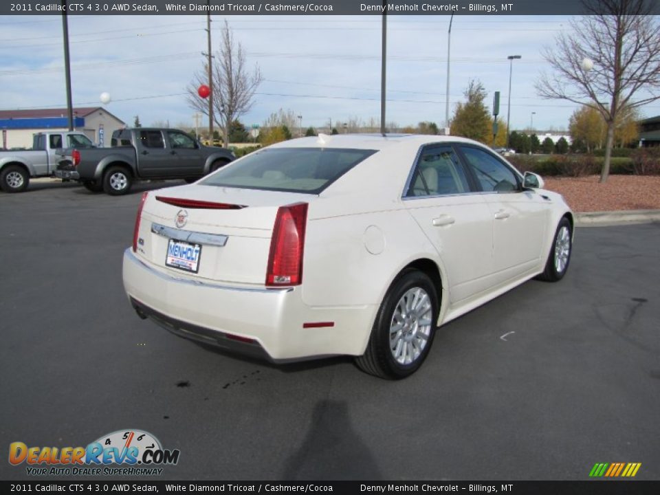 2011 Cadillac CTS 4 3.0 AWD Sedan White Diamond Tricoat / Cashmere/Cocoa Photo #7