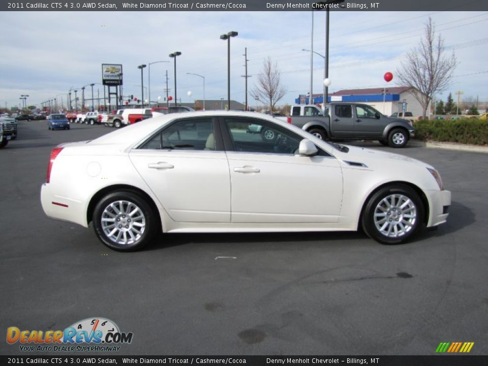 2011 Cadillac CTS 4 3.0 AWD Sedan White Diamond Tricoat / Cashmere/Cocoa Photo #8