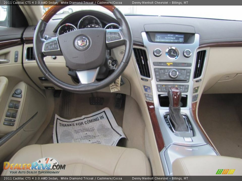 2011 Cadillac CTS 4 3.0 AWD Sedan White Diamond Tricoat / Cashmere/Cocoa Photo #14