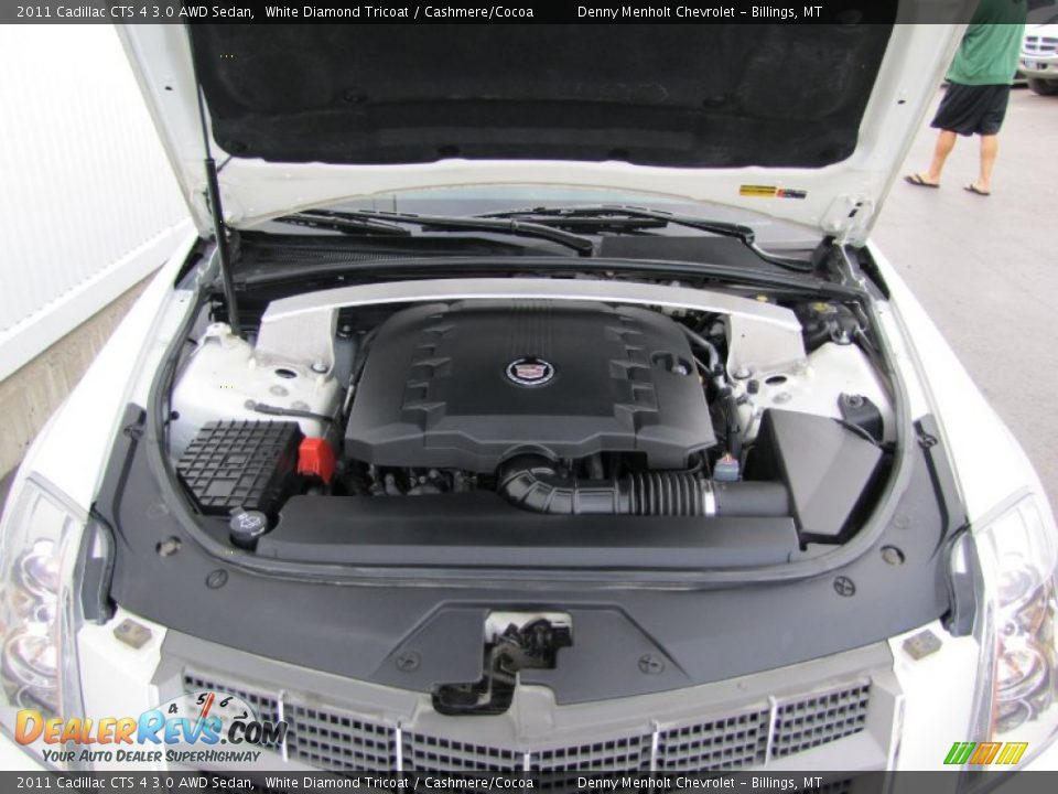 2011 Cadillac CTS 4 3.0 AWD Sedan White Diamond Tricoat / Cashmere/Cocoa Photo #31
