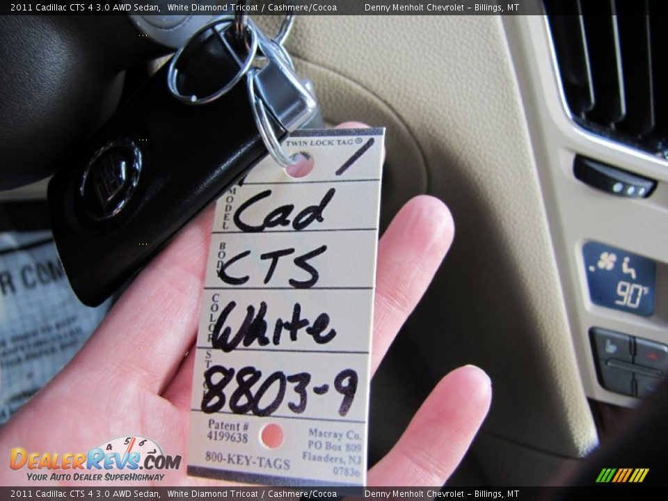 2011 Cadillac CTS 4 3.0 AWD Sedan White Diamond Tricoat / Cashmere/Cocoa Photo #32