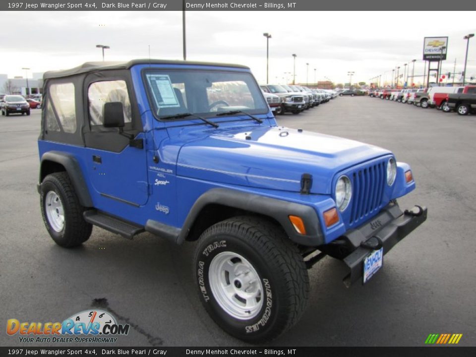 1997 Jeep Wrangler Sport 4x4 Dark Blue Pearl / Gray Photo #1