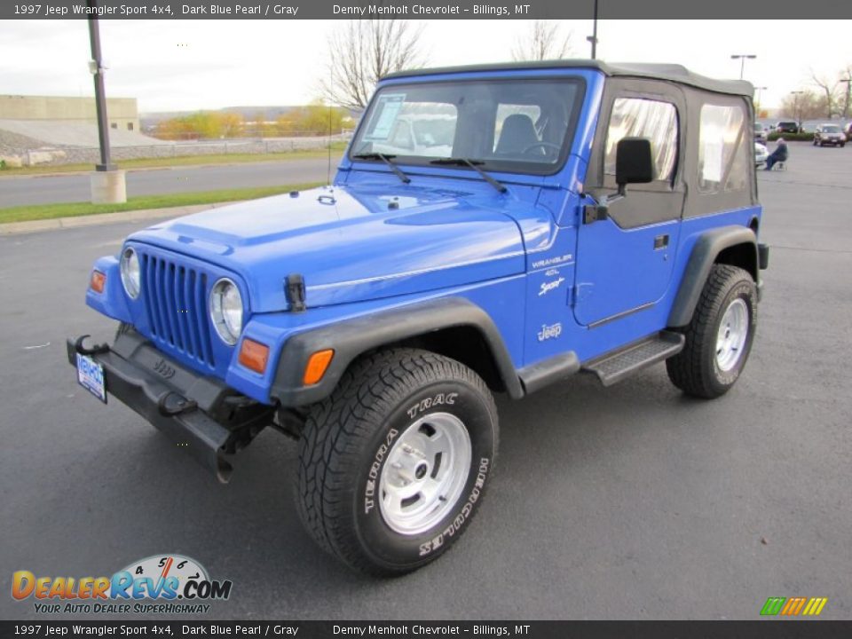 1997 Jeep Wrangler Sport 4x4 Dark Blue Pearl / Gray Photo #3