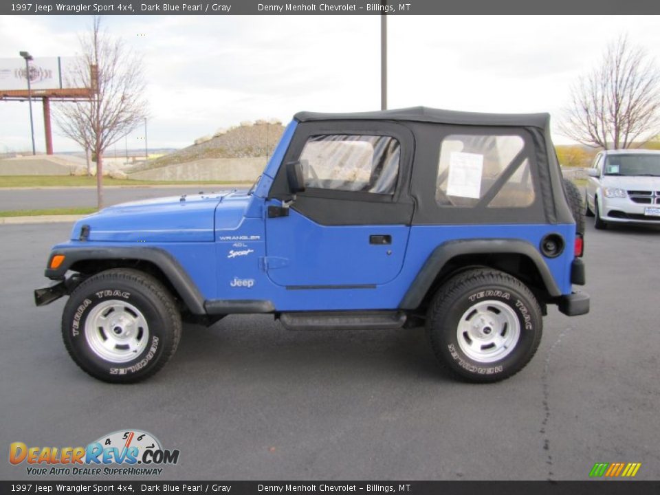 1997 Jeep Wrangler Sport 4x4 Dark Blue Pearl / Gray Photo #4