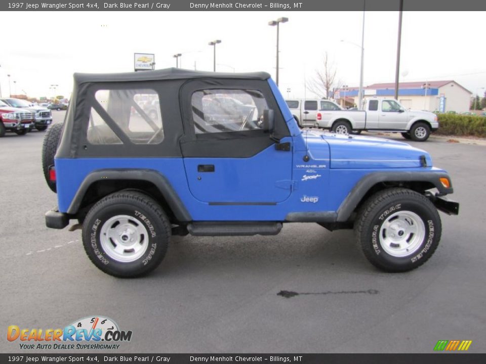 1997 Jeep Wrangler Sport 4x4 Dark Blue Pearl / Gray Photo #8