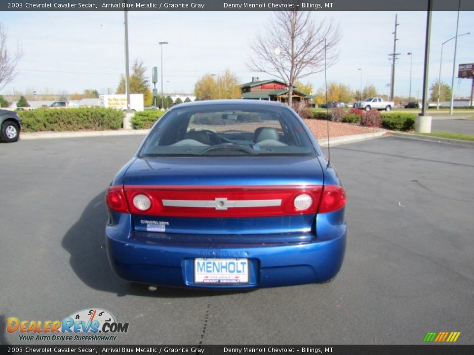 2003 Chevrolet Cavalier Sedan Arrival Blue Metallic / Graphite Gray Photo #6