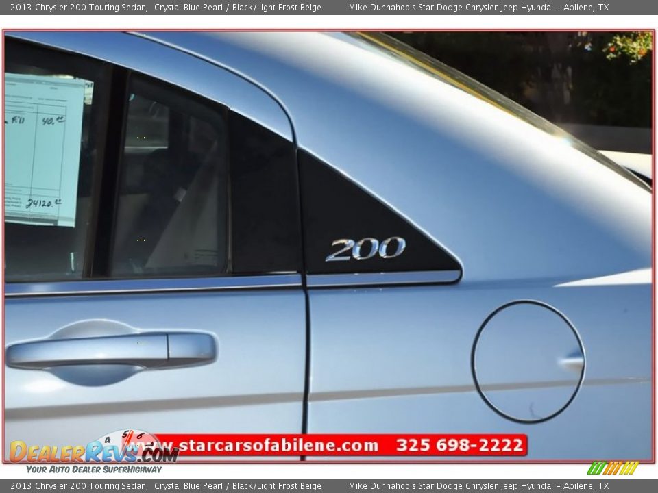 2013 Chrysler 200 Touring Sedan Crystal Blue Pearl / Black/Light Frost Beige Photo #3