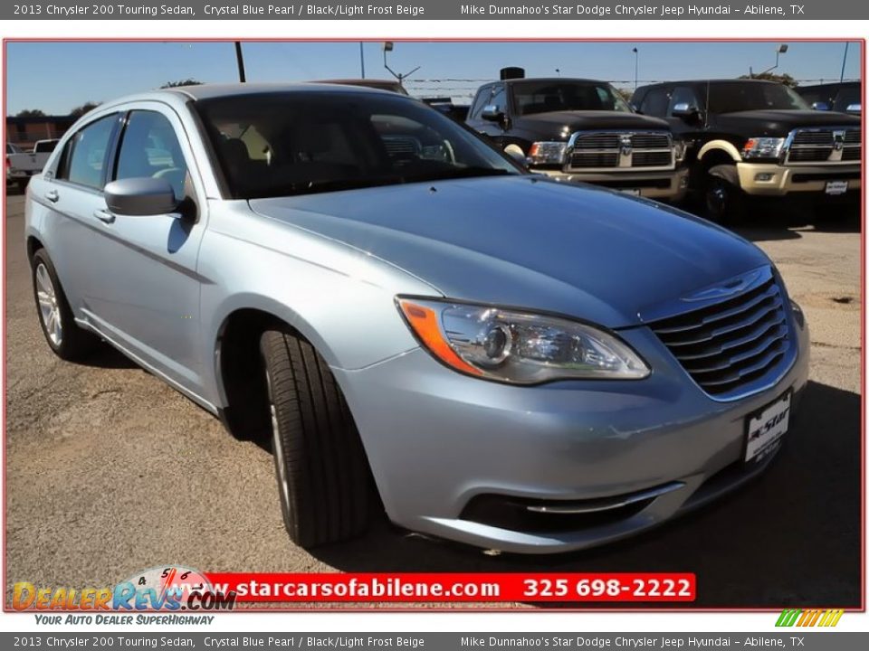 2013 Chrysler 200 Touring Sedan Crystal Blue Pearl / Black/Light Frost Beige Photo #8