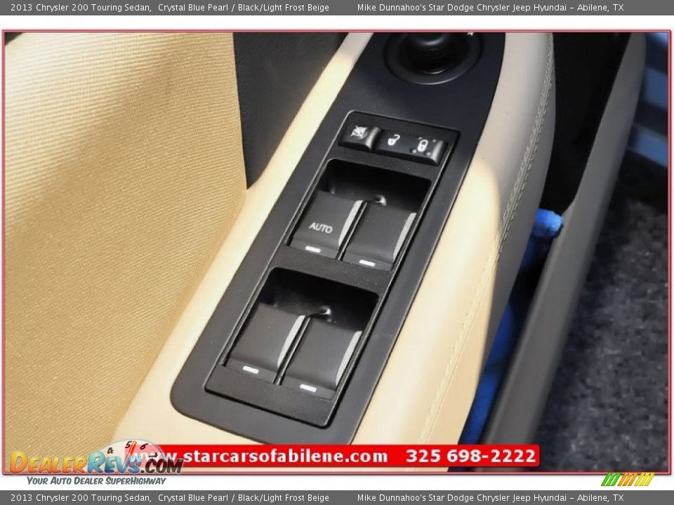 2013 Chrysler 200 Touring Sedan Crystal Blue Pearl / Black/Light Frost Beige Photo #13