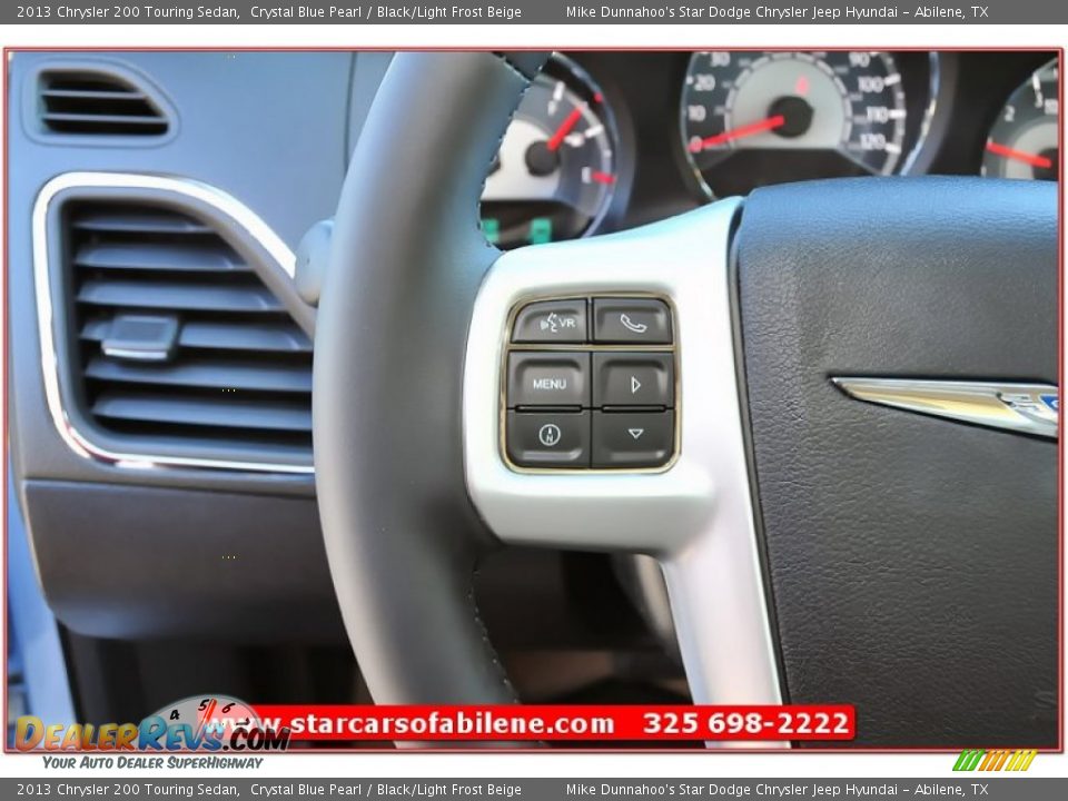 2013 Chrysler 200 Touring Sedan Crystal Blue Pearl / Black/Light Frost Beige Photo #14