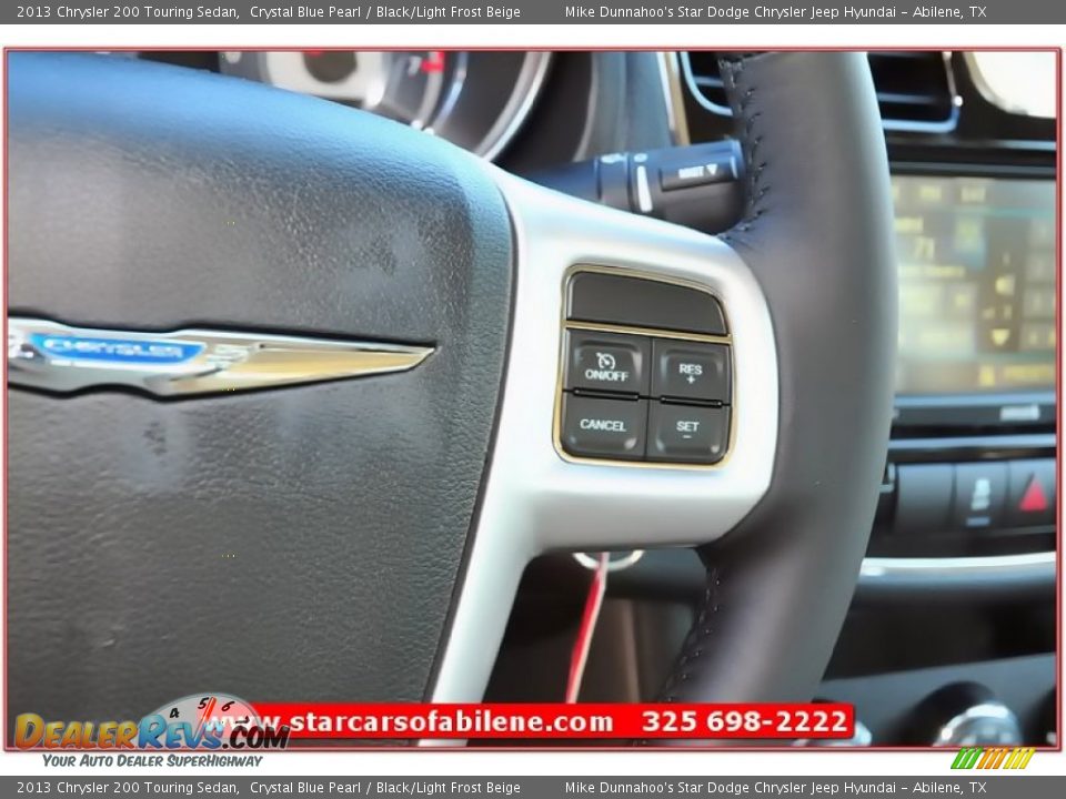 2013 Chrysler 200 Touring Sedan Crystal Blue Pearl / Black/Light Frost Beige Photo #15