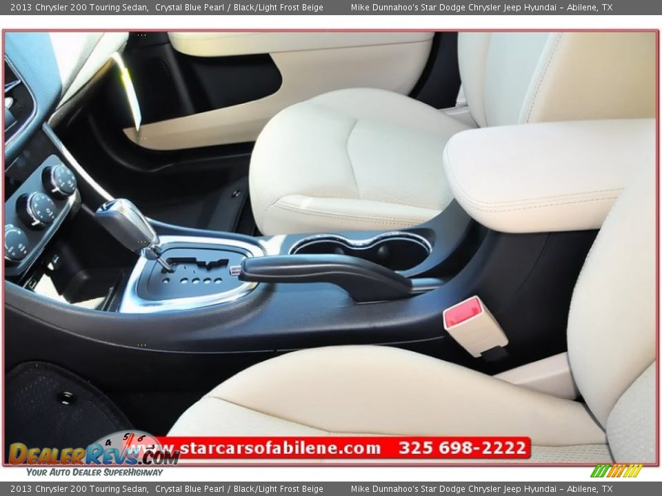 2013 Chrysler 200 Touring Sedan Crystal Blue Pearl / Black/Light Frost Beige Photo #16