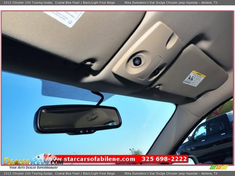 2013 Chrysler 200 Touring Sedan Crystal Blue Pearl / Black/Light Frost Beige Photo #17