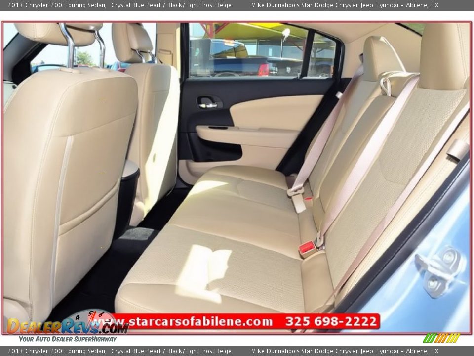 2013 Chrysler 200 Touring Sedan Crystal Blue Pearl / Black/Light Frost Beige Photo #18