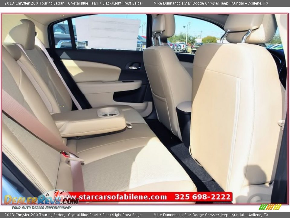 2013 Chrysler 200 Touring Sedan Crystal Blue Pearl / Black/Light Frost Beige Photo #19