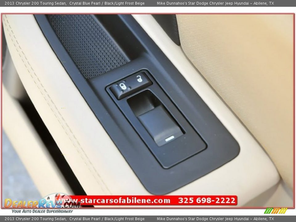 2013 Chrysler 200 Touring Sedan Crystal Blue Pearl / Black/Light Frost Beige Photo #21