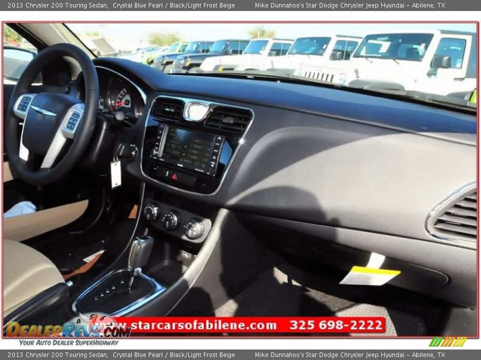 2013 Chrysler 200 Touring Sedan Crystal Blue Pearl / Black/Light Frost Beige Photo #22