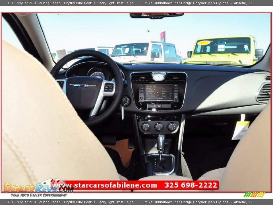 2013 Chrysler 200 Touring Sedan Crystal Blue Pearl / Black/Light Frost Beige Photo #23