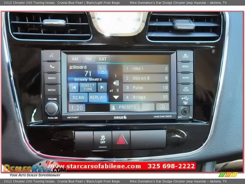 2013 Chrysler 200 Touring Sedan Crystal Blue Pearl / Black/Light Frost Beige Photo #25