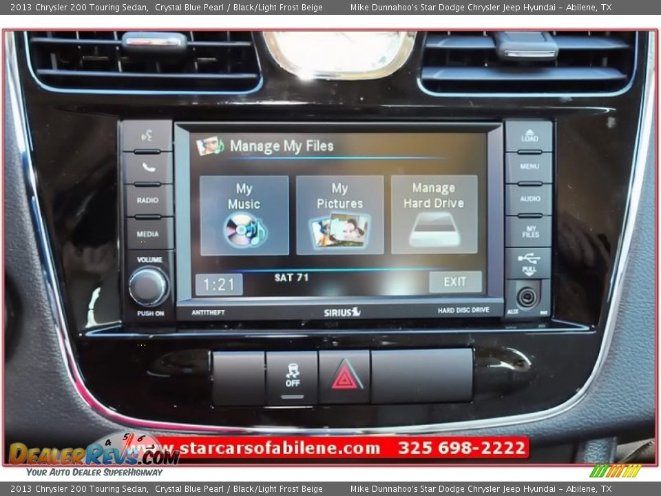 2013 Chrysler 200 Touring Sedan Crystal Blue Pearl / Black/Light Frost Beige Photo #26