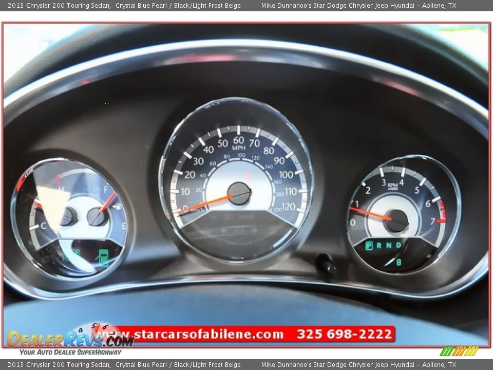 2013 Chrysler 200 Touring Sedan Crystal Blue Pearl / Black/Light Frost Beige Photo #29