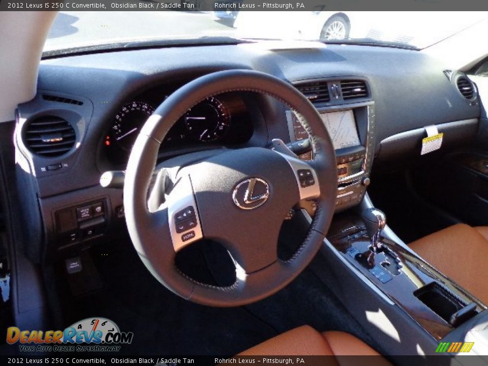 2012 Lexus IS 250 C Convertible Obsidian Black / Saddle Tan Photo #12