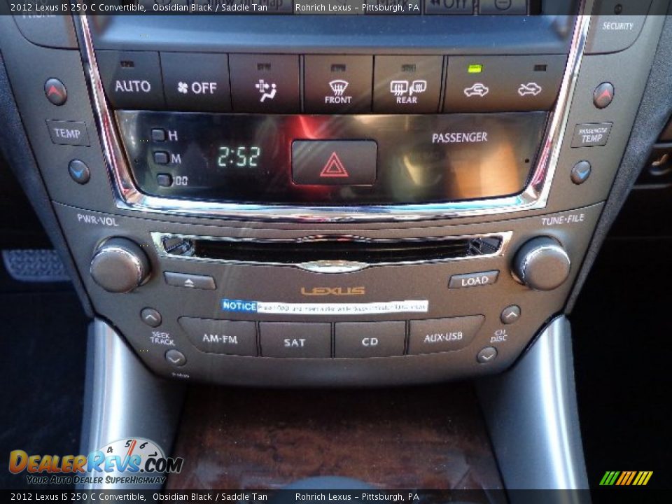 2012 Lexus IS 250 C Convertible Obsidian Black / Saddle Tan Photo #18