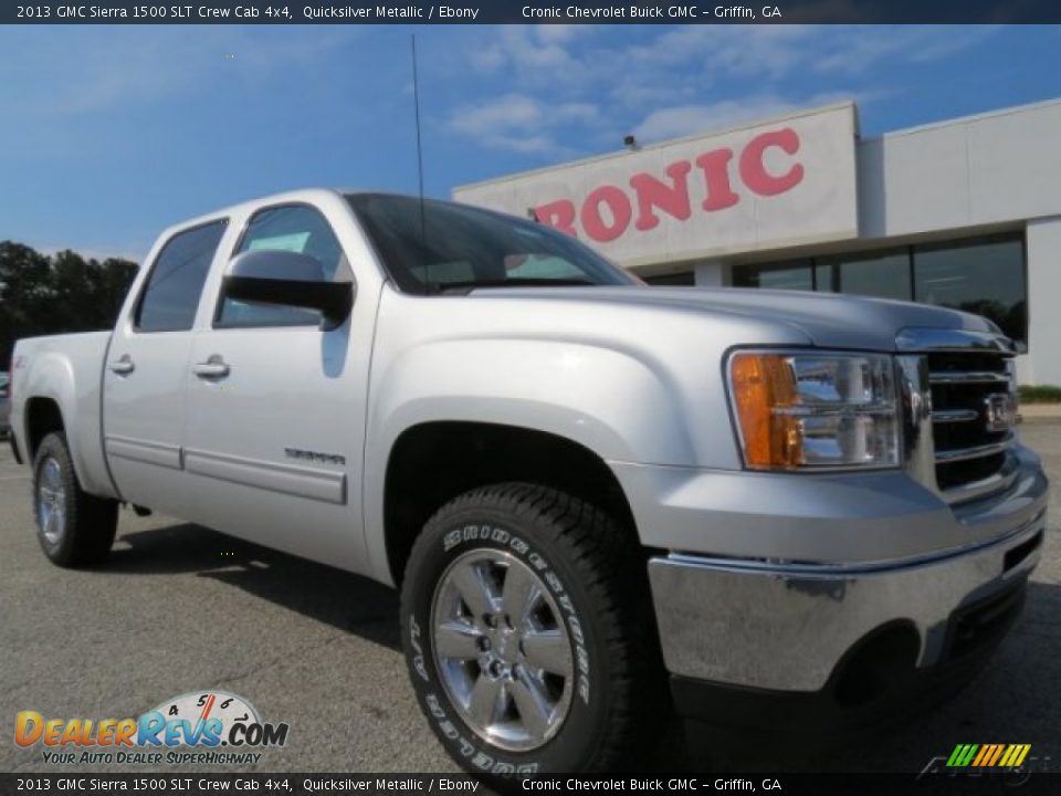 2013 GMC Sierra 1500 SLT Crew Cab 4x4 Quicksilver Metallic / Ebony Photo #1